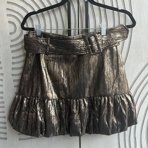DO+BE Gold and Black Metallic Bubble Skirt